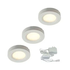 Ensemble De 3 rondelles DEL Pour Montage Sous Cabinet, Blanc