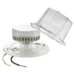Plafonnier DEL Sans Clé Avec Lampe GU24 Et Grille De Protection, Blanc
