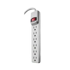 Woods Barre D’alimentation à 6 prises, Blanc