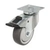 Roulette Pivotante Avec Frein à Usage Général En Caoutchouc Thermoplastique Gris De 3''