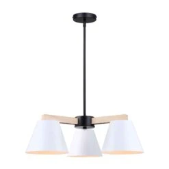 Canarm Luminaire Suspendu Harlyn Avec Véritable Bois, 3 ampoules