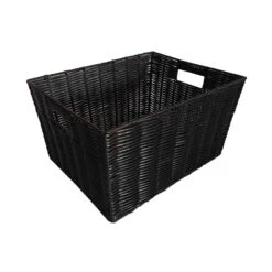 Grand Panier En Textilène Noir, 14" X 11" X 7,5"