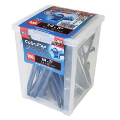 Vis à Béton à Tête Hexagonale CobraTap De 1/4" X 5", 100 Unités