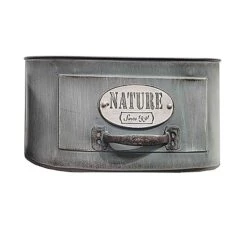 Grand Seau Oval Décoratif En Métal, 12'' X 9'' X 4''