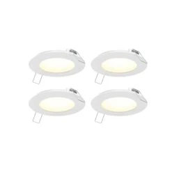 Ensemble De Panneaux à DEL De 4'' Encastrés Et Ultra Minces Blancs, 4 unités