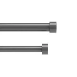 Umbra Ensemble Complet De Tringles à Rideaux Double Cappa, Noir Brossé (120" à 180")