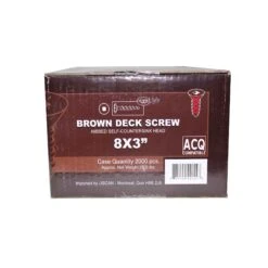 Vis à Bois Traité Brune, #8 X 3" (2 000 Unités)