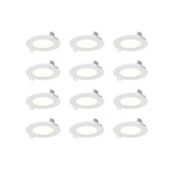 Ensemble De Panneaux à DEL De 4'' Encastrés Et Ultra Minces Blancs, 12 unités