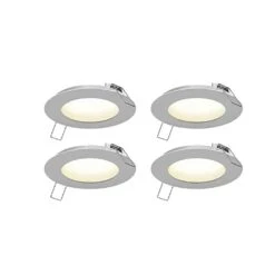 Ensemble De Panneaux à DEL 5 CCT De 4'' Encastrés Et Ultra Minces Blancs, 4 unités