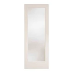 METRIE Porte Française De Style Shaker à 1 Verre Laminé Avec Apprêt Blanc, 30'' X 80''