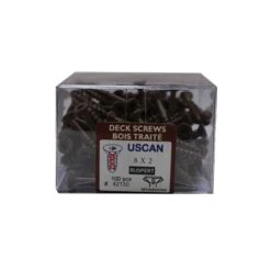 Vis à Bois Traité Brune, #8 X 2" (100 Unités)