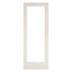 METRIE Porte Française De Style Shaker à 1 Verre Clair Avec Apprêt Blanc, 28' X 80''