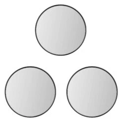 Ensemble De 3 miroirs Ronds Avec Cadrage Noir, 10''