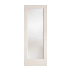 METRIE Porte Française De Style Shaker à 1 Verre Laminé Avec Apprêt Blanc, 32'' X 80''