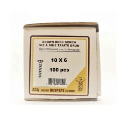 Vis à Bois Traité Brune, #10 X 6" (100 Unités)