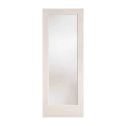METRIE Porte Française De Style Shaker à 1 Verre Laminé Avec Apprêt Blanc, 28'' X 80''