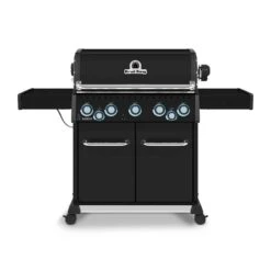 Broil King BBQ Au Propane Baron 590 Pro Shadow à 5 Brûleurs + 1 Brûleur Latéral + 1 Brûleur Arrière, 70 000 BTU