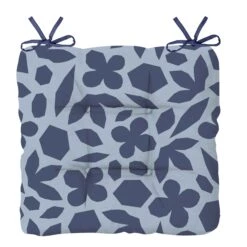 Coussin D'assise D'extérieur Imprimé Et Tissé, 16,5'' X 15,5'' X 2,5'' (bleu Nature)