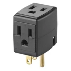 Prise Cube D’adaptation à Trois Fils, Noir