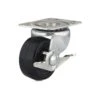 Roulette Industrielle Pivotante Avec Frein En Caoutchouc Noir à Usage Général De 2''