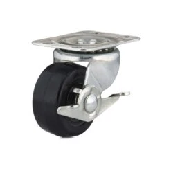 Roulette Industrielle Pivotante Avec Frein En Caoutchouc Noir à Usage Général De 2''