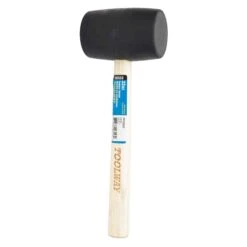Maillet En Caoutchouc Noir Avec Manche En Bois, 32 oz