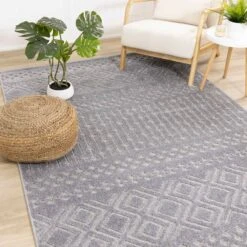 Tapis Oskar Avec Motifs, Gris (91" X 63")