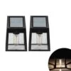 Ensemble De 2 Lumières Murales à éclairage DEL Solaire Avec Ampoule à Filament Unique, 5''