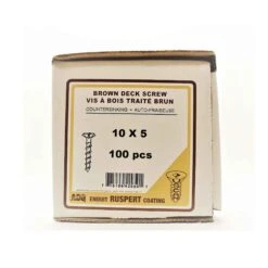 Vis à Bois Traité Brune, #10 X 5" (100 Unités)