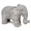 Statue D'éléphant Texturée Antique, 9,5" X 4" X 6,5"