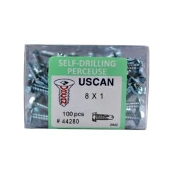 Vis Autoperceuse à Tête Hexagonale Plaquée Zinc "Tek" Pour Le Métal, #8-18 X 1" (100 Unités)