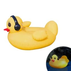 Tube Flotteur En Forme De Canard Avec éclairage DEL Solaire, 63''