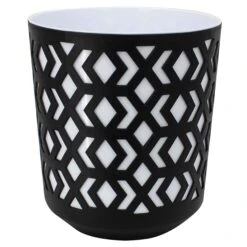 Jardinière Aztek Noir Et Blanc, 12'' X 12''