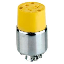 Connecteur Blindé De 20 A / 125 V à 2 pôles Et 3 fils, Jaune Et Acier