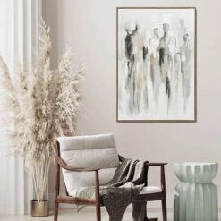 Toile Abstraite Avec Groupement, 31-1/2'' X 45-1/4''