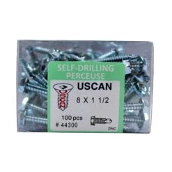 Vis Autoperceuse à Tête Hexagonale Plaquée Zinc "Tek" Pour Le Métal, #8-18 X 1-1/2" (100 Unités)