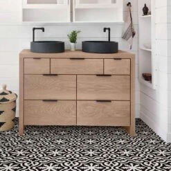 Carreaux De Sol "peler Et Coller" Au Design Parma Noir Et Blanc, 10 Unités (Parma)