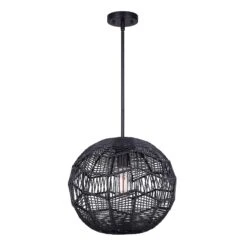 Canarm Luminaire Suspendu Leona à 1 ampoule, Noir