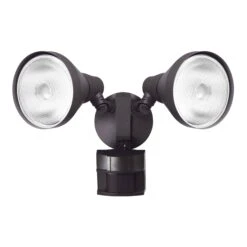 Globe Luminaire De Sécurité Câblé PAR à 2 lumières Avec Détecteur De Mouvement 180°, Bronze