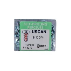 Vis Autoperceuse à Tête Hexagonale Plaquée Zinc "Tek" Pour Le Métal, #8-18 X 3/4" (100 Unités)