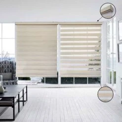 Store Sans Cordon En Polyester Beige, 68" X 84"