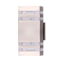 Luminaire Mural Extérieur à 2 Lumières De La Collection Arosa, Nickel Satiné