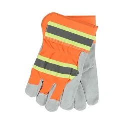 Gants De Travail Polyvalents En Cuir à Haute Visibilité, Grand / T-grand