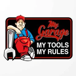 Enseigne Murale Pour Garage, ''My Garage'' (14'' X 9-1/4'')