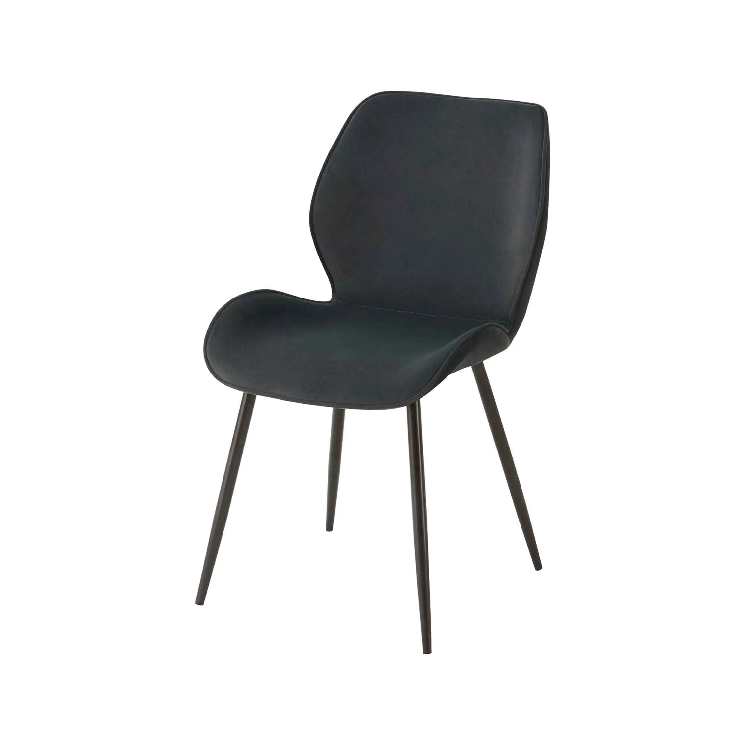 Chaise De Salle à Manger Avec Assise En Tissu De Couleur Gris Charbon Et Base En Métal Noir 3 Chaise De Salle à Manger Avec Assise En Tissu De Couleur Gris Charbon Et Base En Métal Noir