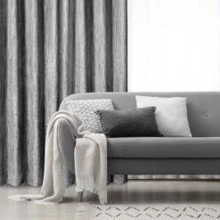 Panneau De Rideau Tissé Et Texturé Avec Un Motif De Feuilles, 54'' X 84'' (gris)