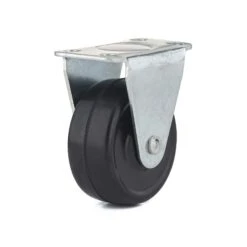 Roulette Industrielle Fixe En Caoutchouc Noir à Usage Général De 1-1/2"