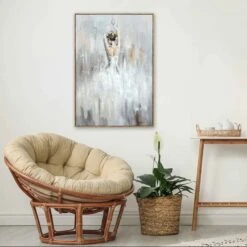 Peinture à L’huile Sur Toile, Toile Abstraite D'une Ballerine, 31'' X 1/2'' X 45-1/4''