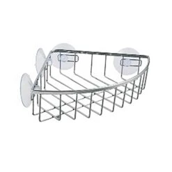 Étagère D’angle Avec Ventouses Pour Douche, Chrome