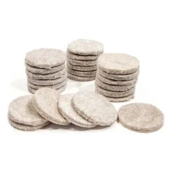 Coussinets Ronds En Feutre Beige ECO FELTAC De 1-1/2'', Paquet De 24 Unités
